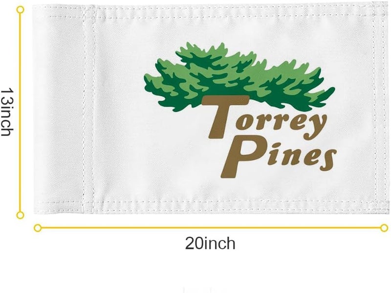 2BUT Torrey Pines Golf Pin PGA Flag Practic Putting Green Golf Flag For Backyard Garden Double-Sewn 600D Nylon Miniature Pin Flag (20"X13") - Image 2